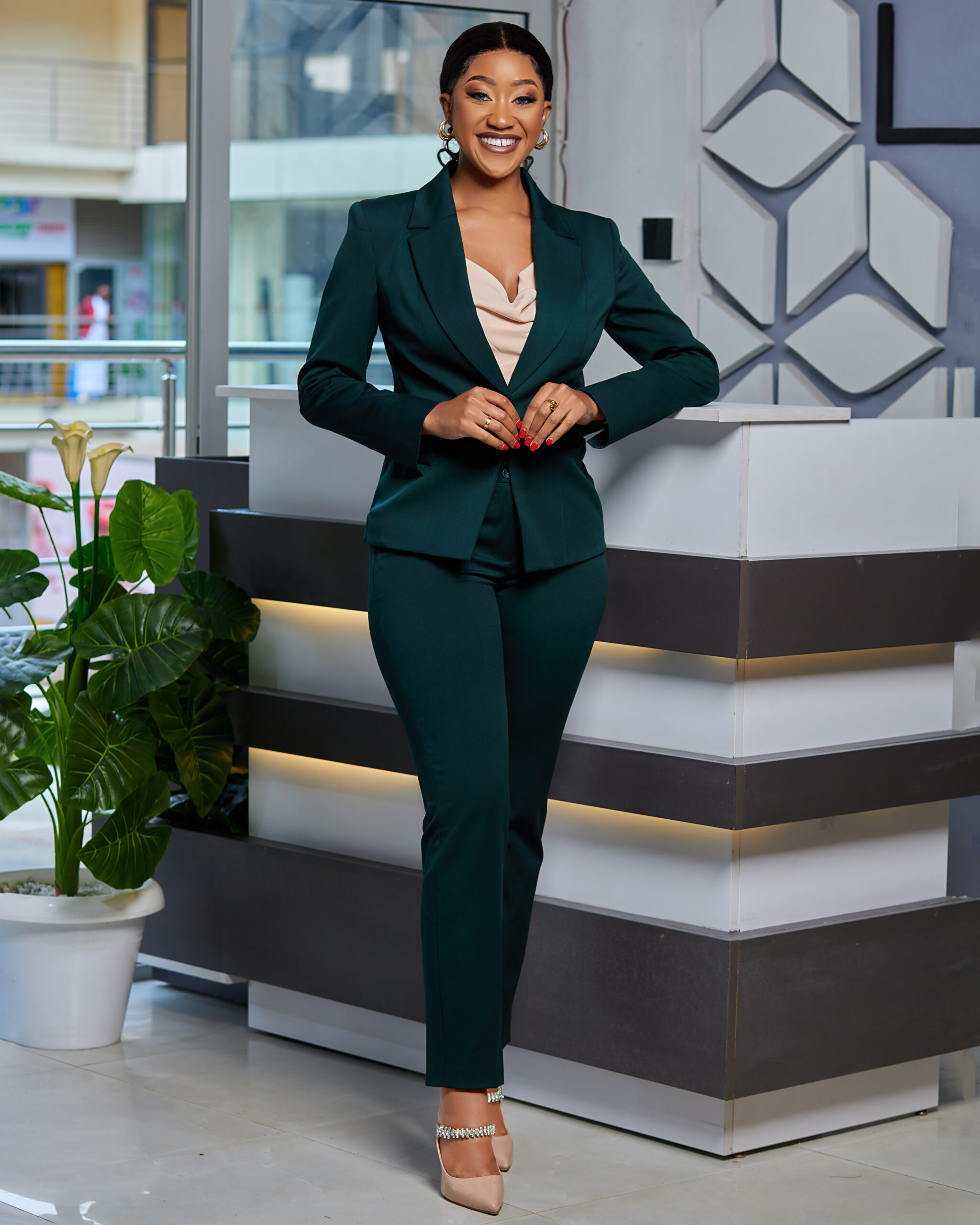 Nesly Emerald Green Trouser Suits