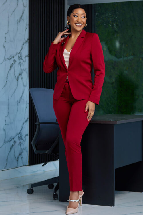 Deep Red Power Suit