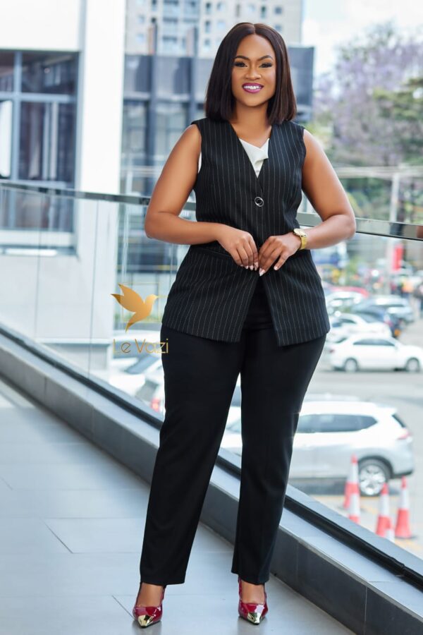 Sleeveless Black Trouser Suit
